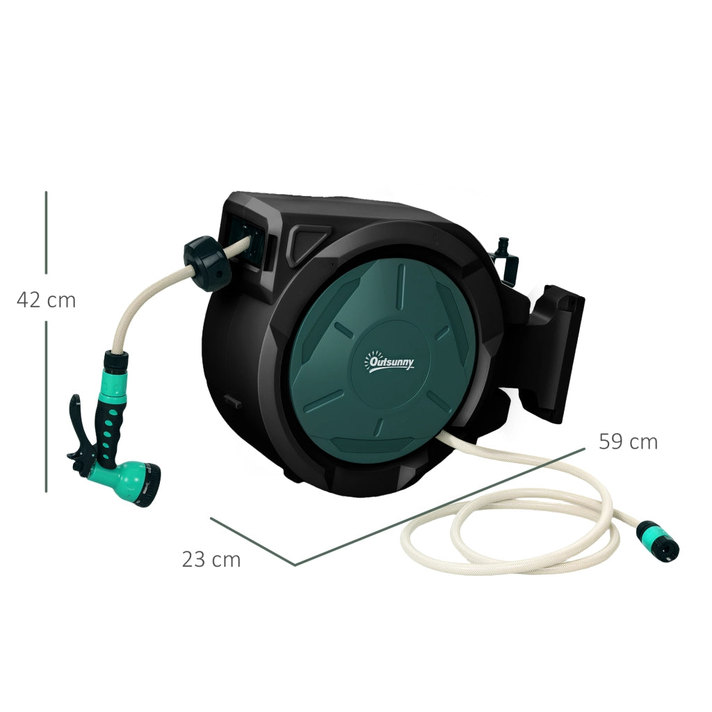 Avvolgitubo da Giardino Retrattile ¨C zephmum ¨C 30+2 m, Nero