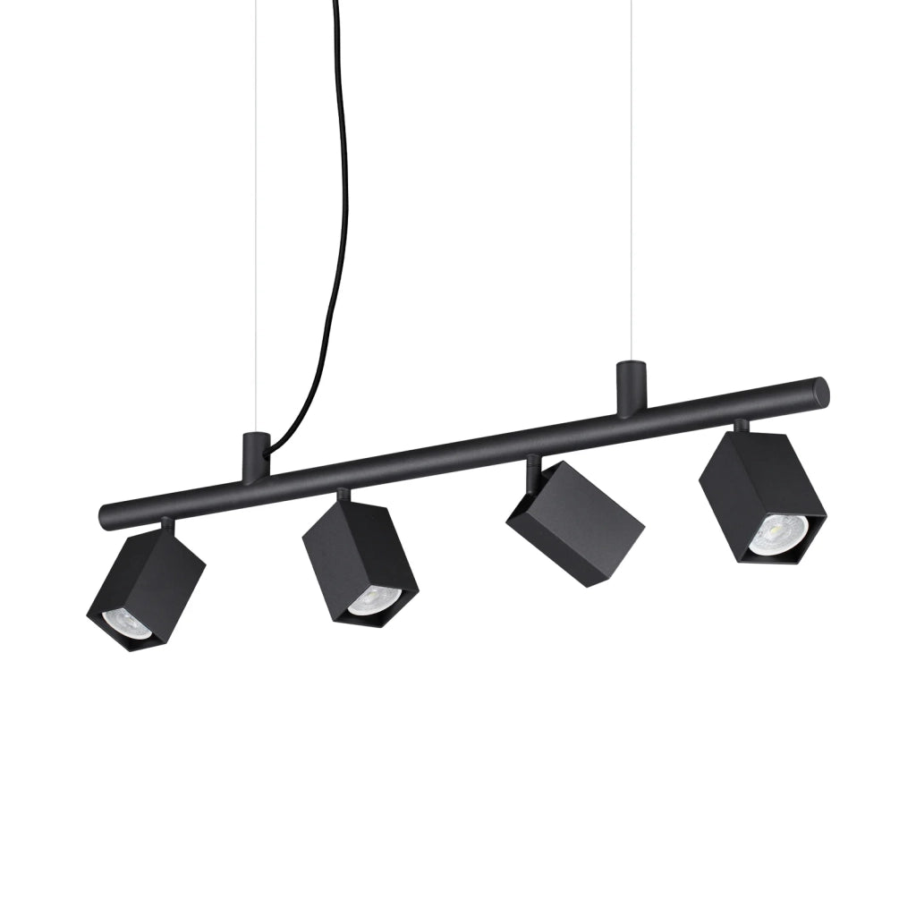 Lampada A Sospensione Dynamite 4 Luci Gu10 Nera