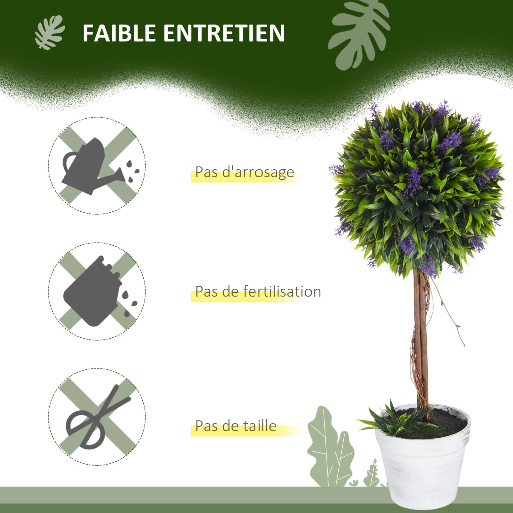 2 Piante Artificiali Lavanda con Vaso ¨C zephmum ¨C Verde 60 cm