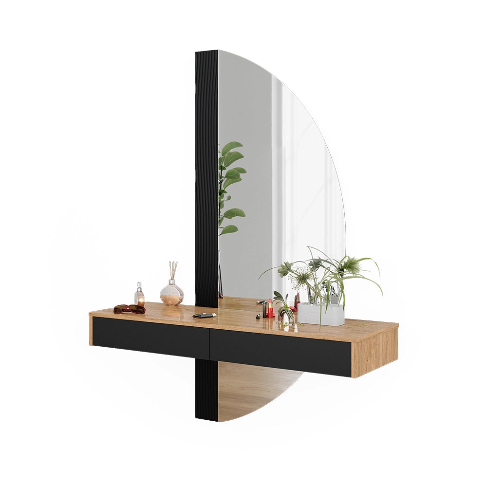 Vicco Tavolo da toeletta Nero 120 cm con 2 cassetti