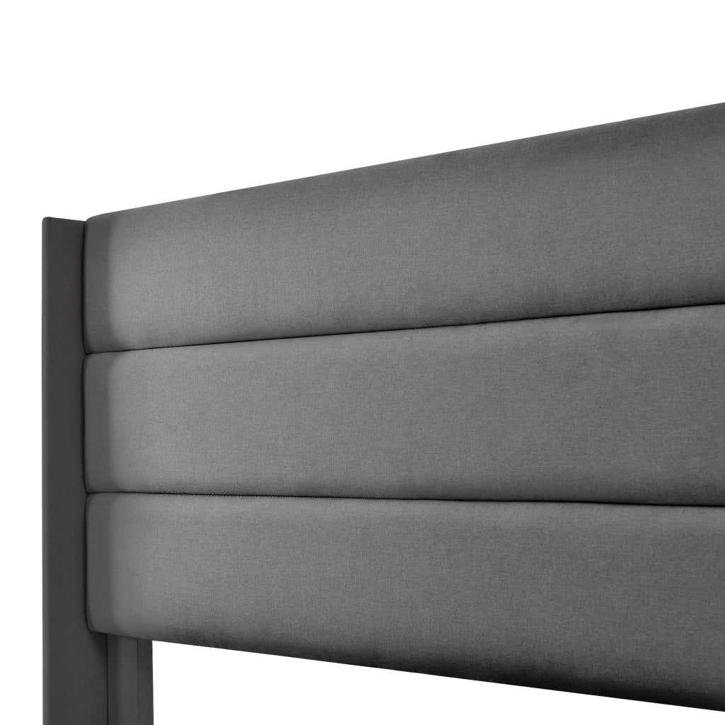 LETTO Contenitore 160x200 cm in lino grigio