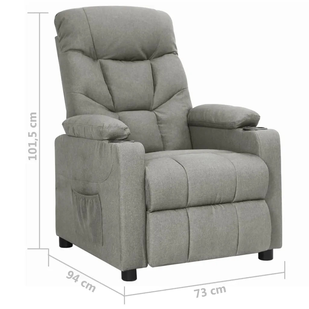 Poltrona Reclinabile in Tessuto Grigio Chiaro 339082