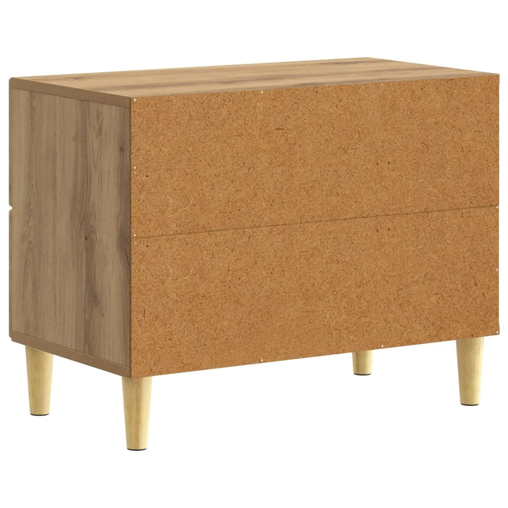 Comodino | Armadio da Notte | Mobiletto da notte Rovere Artigianale 62 x 34,5 x 48 cm