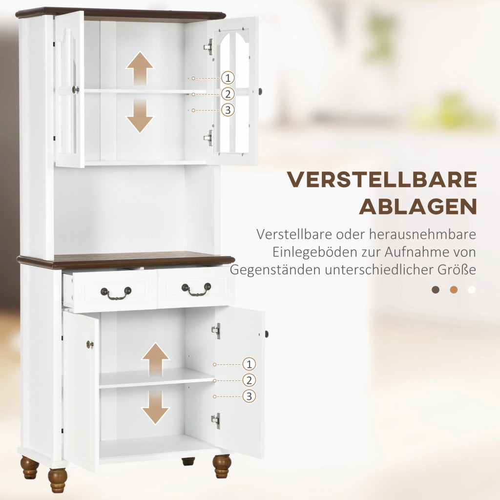Credenza Cucina ¨C Minimal ¨C Bianco e Marrone 76x38x182 cm