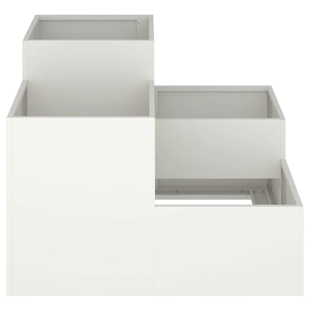 Vaso da giardino Bianco 100 x 100 x 60 cm Acciaio