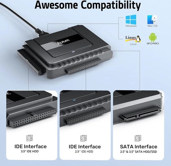 Lettoro di Disco Rigido per 2,5/3,5 pollici IDE HDD e SATA