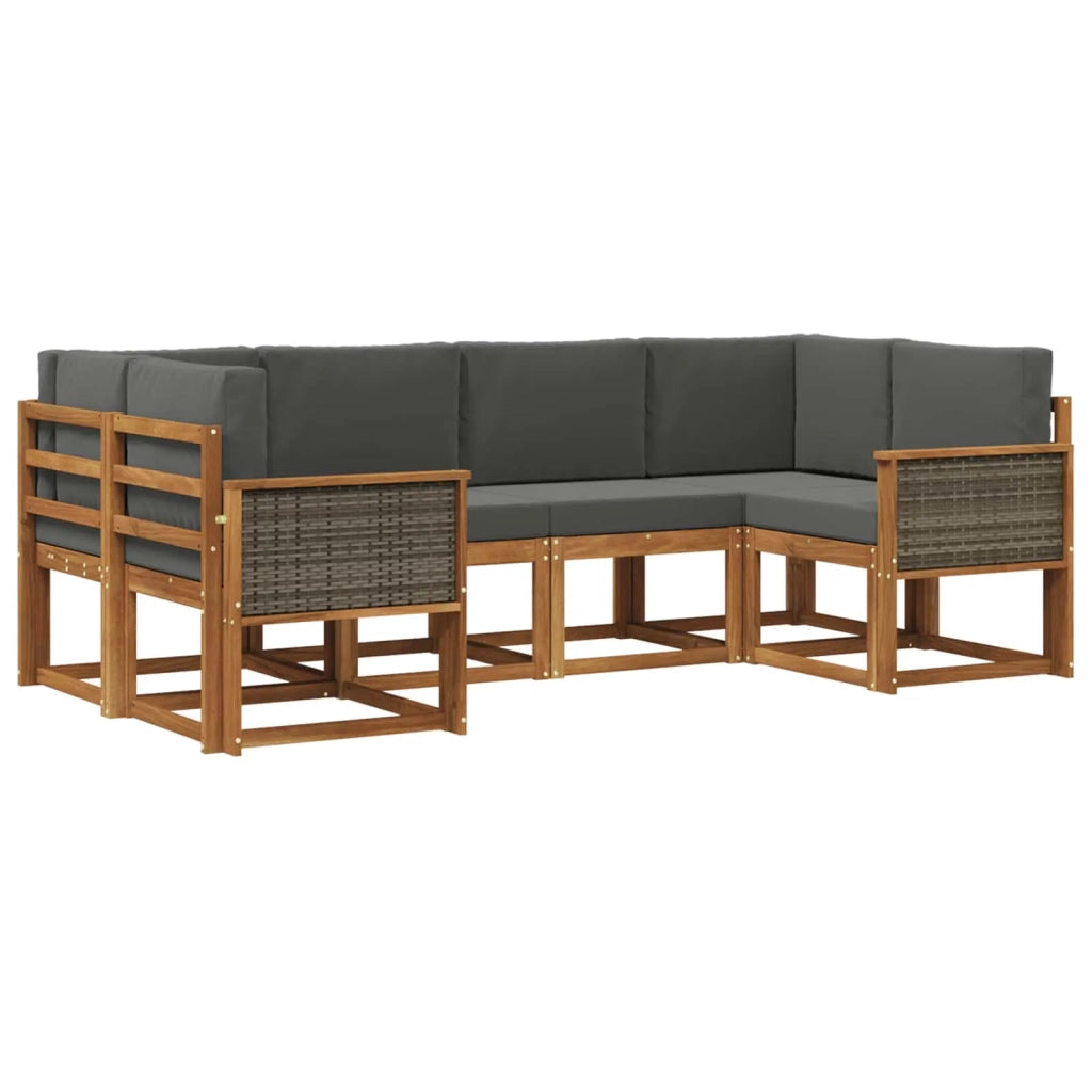 Set di divani da esterno 6 pz Naturale e Antracite 3385488