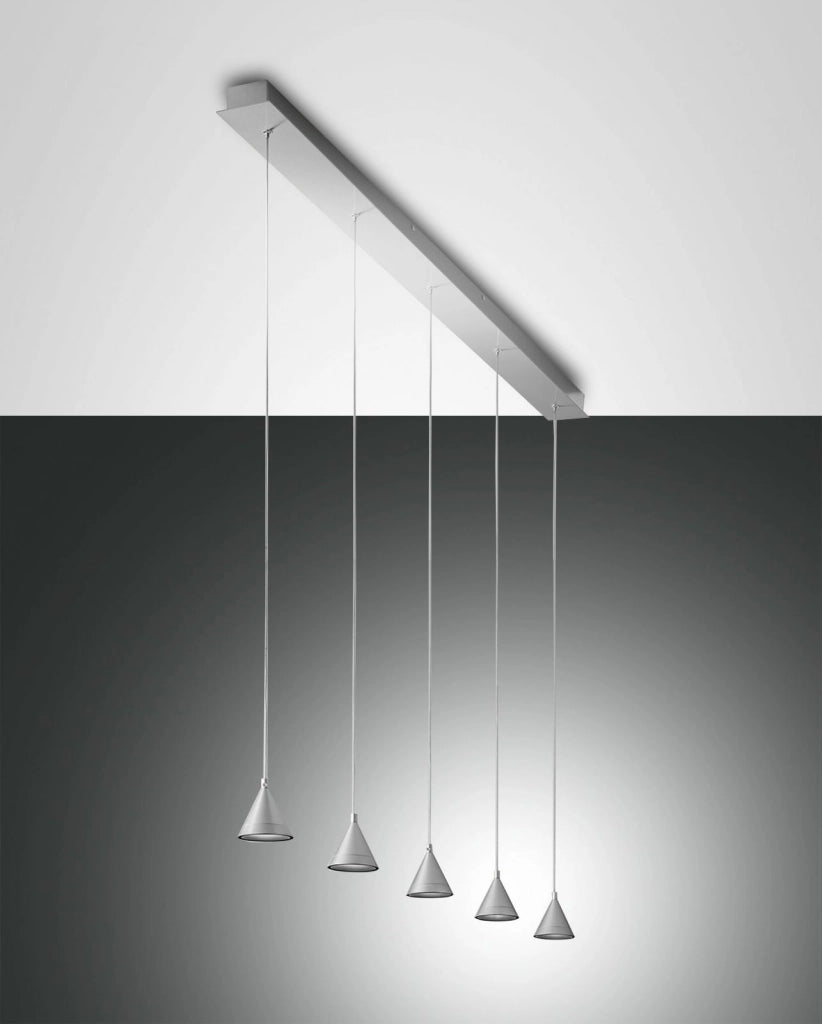 DELTA SOSPENSIONE 5 LUCI ALLUMINIO 3443-48-212