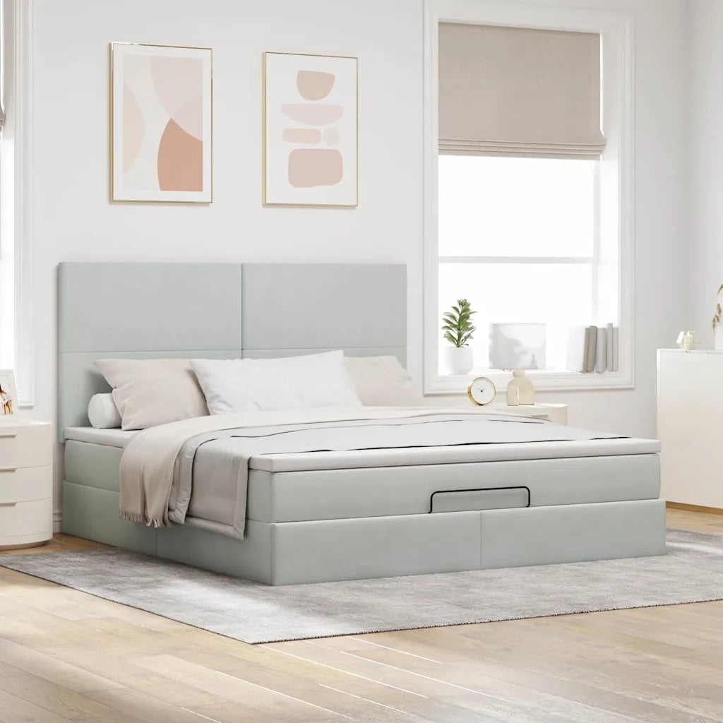 Struttura Letto Pouf con Materassi 180x200 cm Velluto 3313415