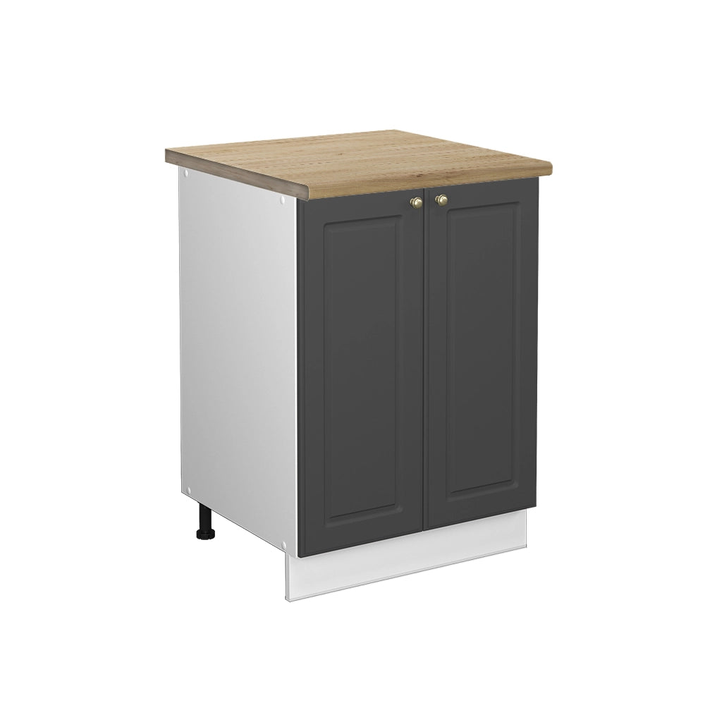 Mobiletto base cucina Fame-Line Antracite-oro/Bianco 60 cm, PL Rovere Vicco