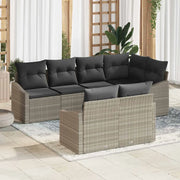 Set di divani con cuscino 7 pcs Grigio chiaro polyrattan 3346762