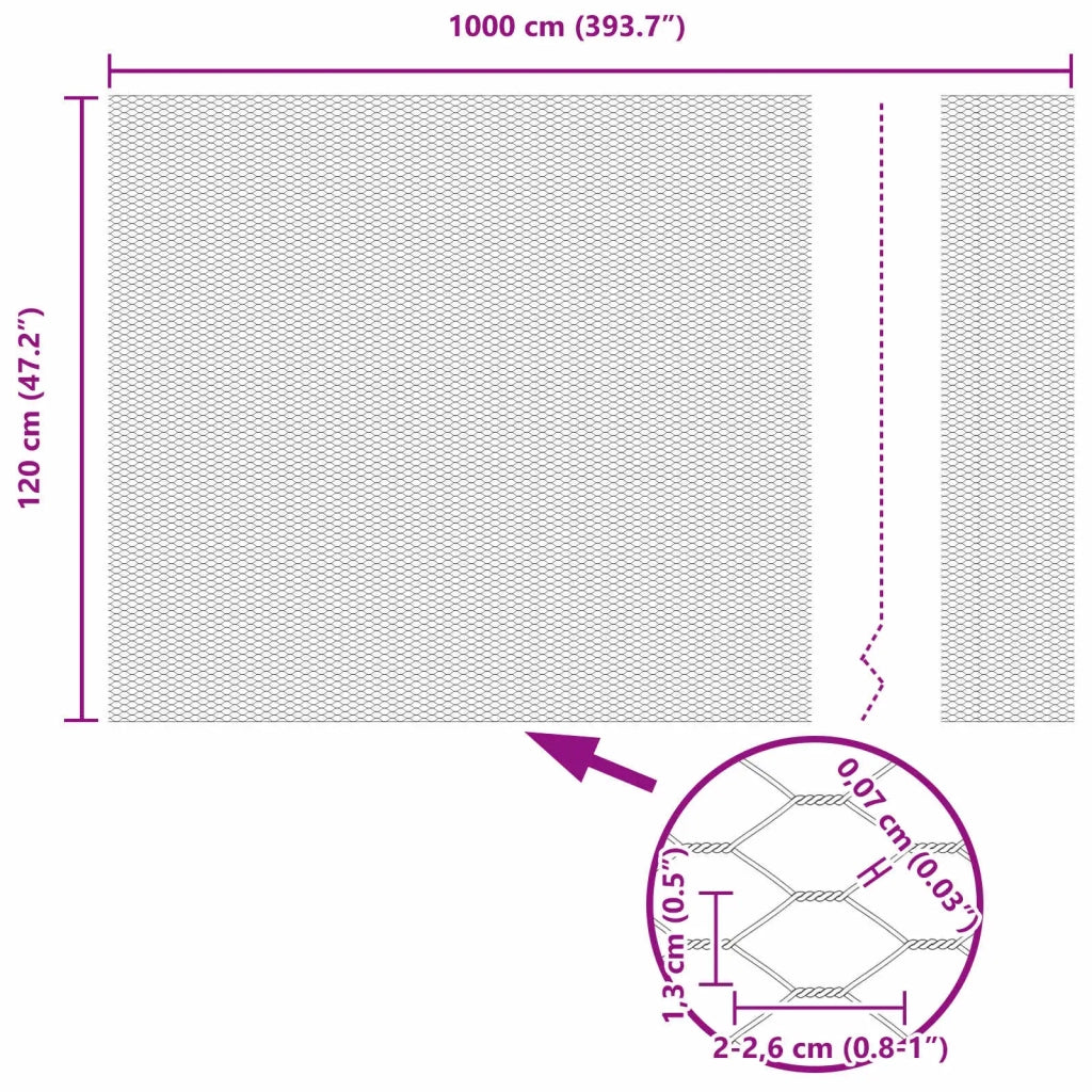 Recinzione Esagonale Verde 1,2 x 10 m PVC 42005349