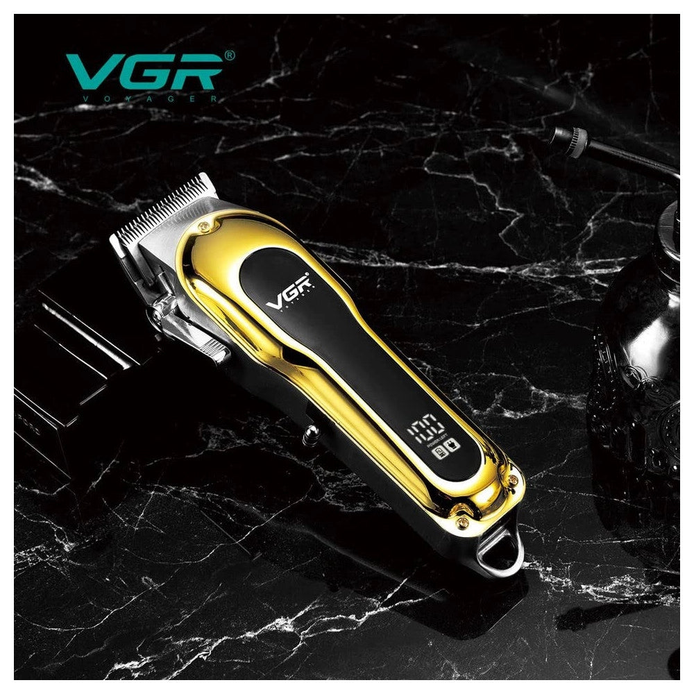 Trade Shop - Tagliacapelli Elettrico Trimmer Barba Regolabile Professionale Vgr V-680 Display -