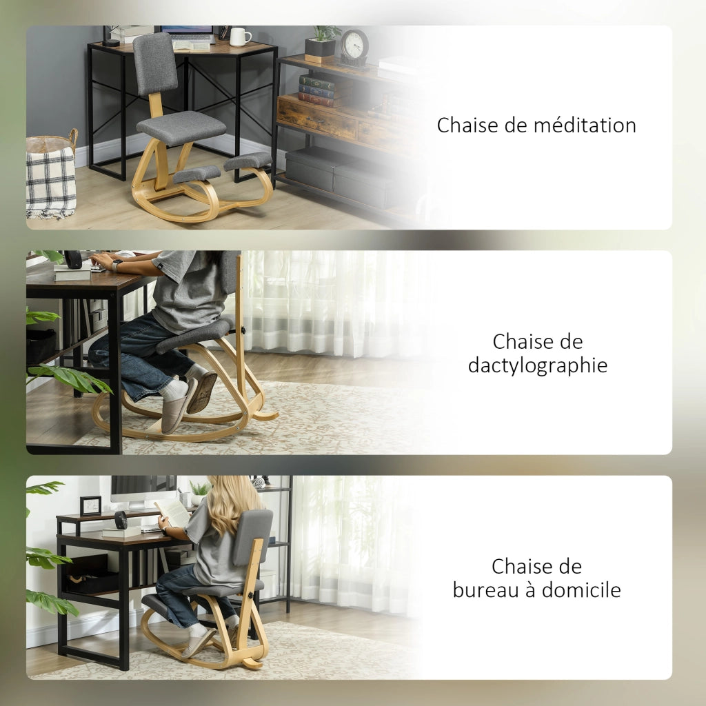 Sedia ergonomica a ginocchia ¨C zephmum ¨C grigio