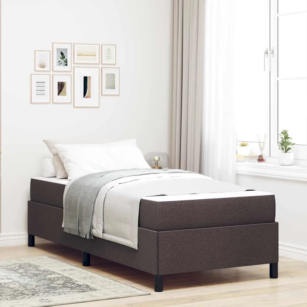 Letto a molle Marrone Scuro 100 x 200 cm Tessuto 3398839