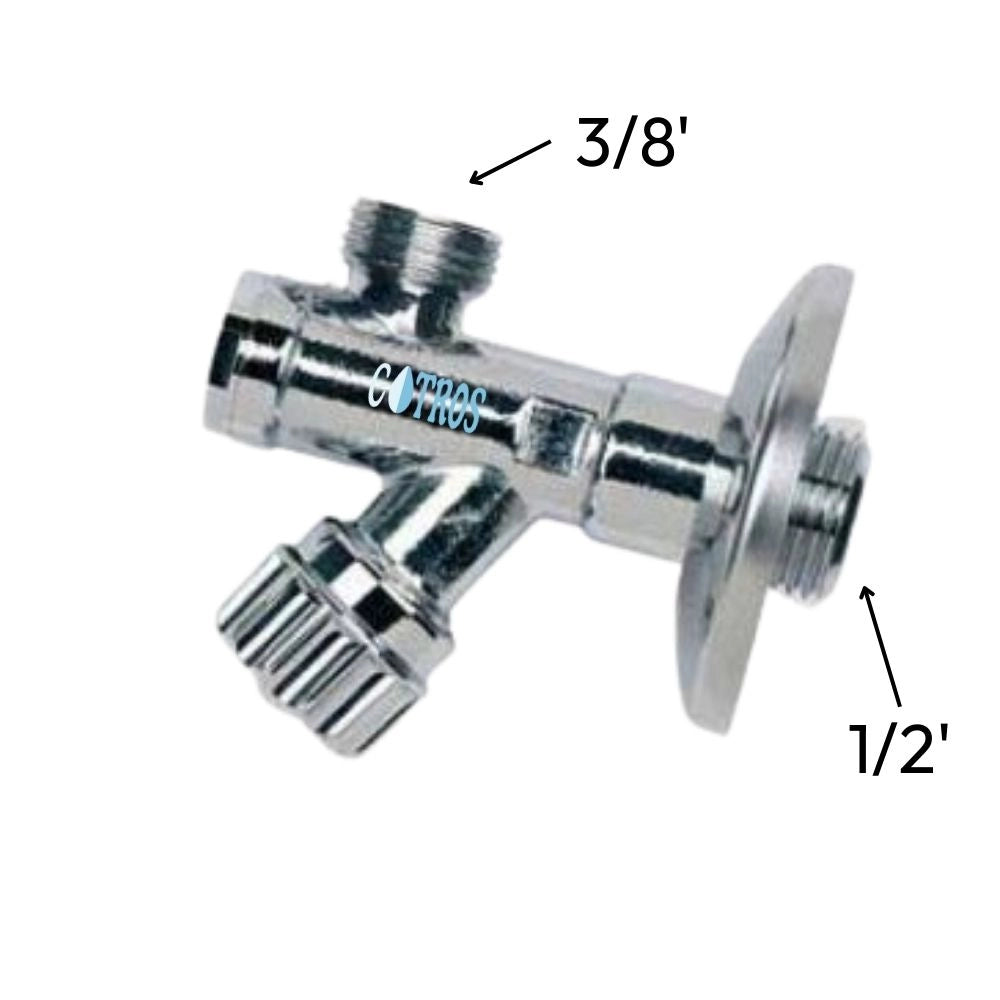 Rubinetto ottone cromato 1/2 filtro vitone senza snodo rosone sottolavabo *** utilizzo senza snodo, confezione 1