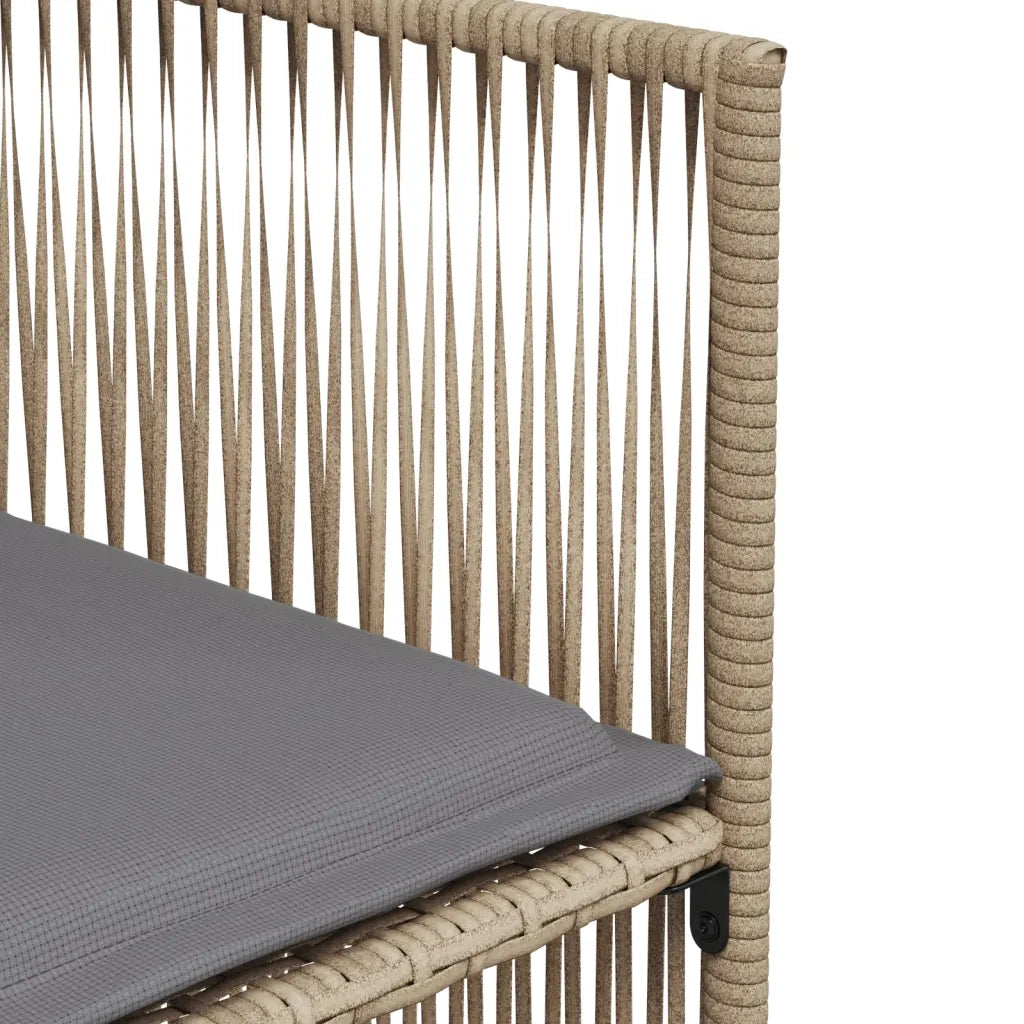 Set da Pranzo da Giardino 7 pz con Cuscini Beige in Polyrattan 369012