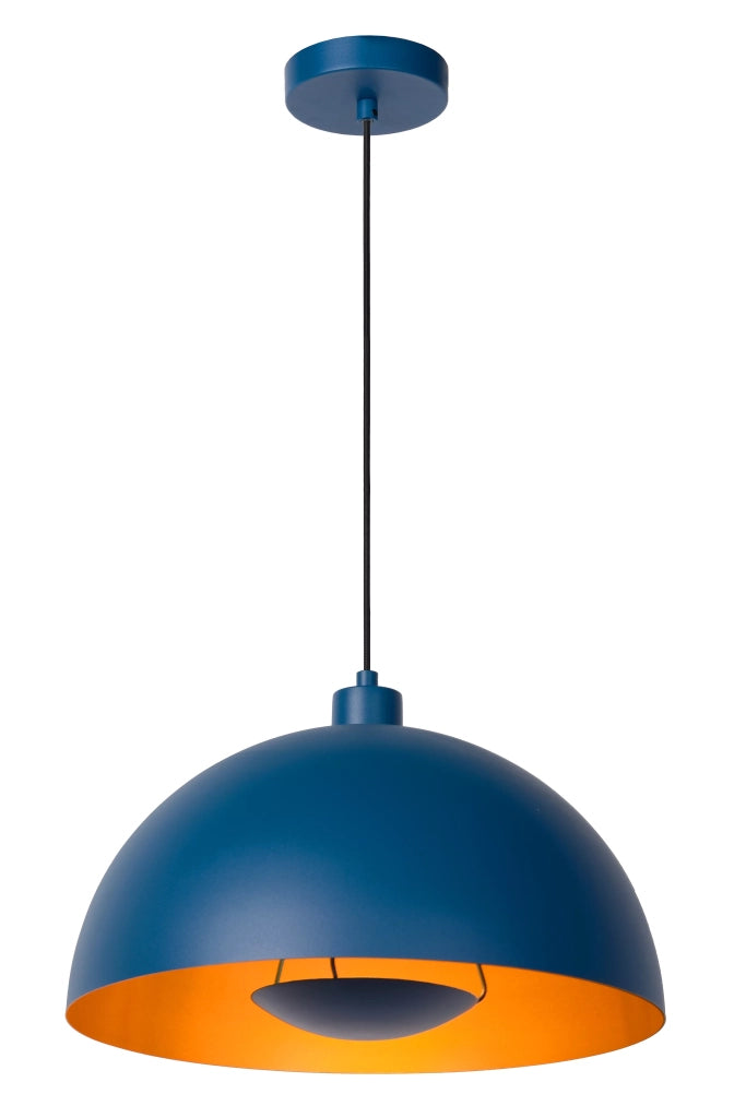 Lampada a sospensione Siemon Ø40 blu oro E27 Lucide