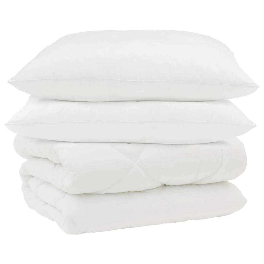 Piumone | Duvet Invernale con cuscino 3 pz Bianco Microfibra