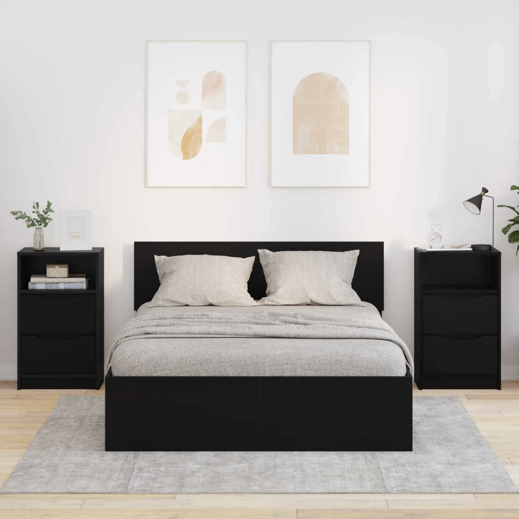 Comodini 2 pcs Nero 40 x 30 x 467 cm Legno multistrato 888910