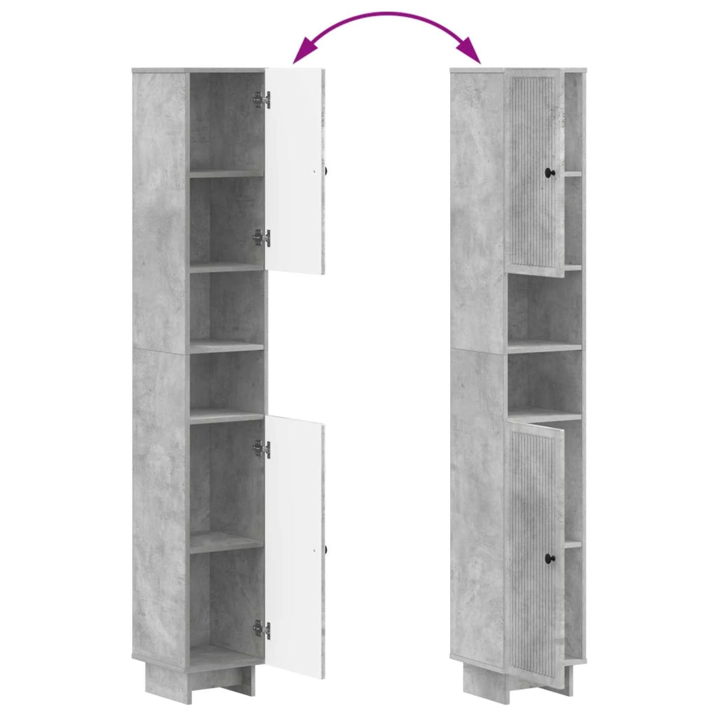 Set di Mobili da Bagno da 4 Pezzi EDE Grigio Cemento 3417903