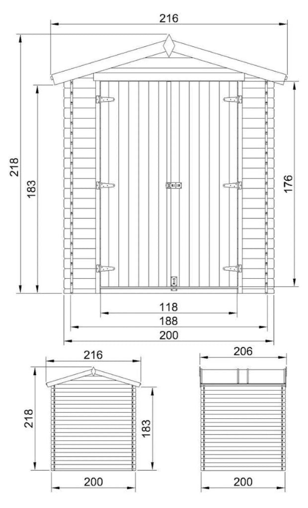 Casetta da Giardino in Legno 3,53 m² – TIMBELA M343C1