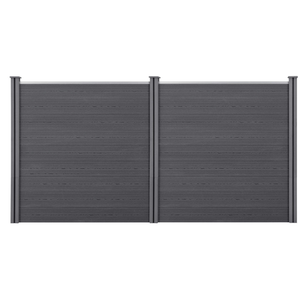 Recinzione in WPC per Giardino Staccionata Frangivista Alta 183 cm Lunga 357 cm Grigio NEU.HOLZ