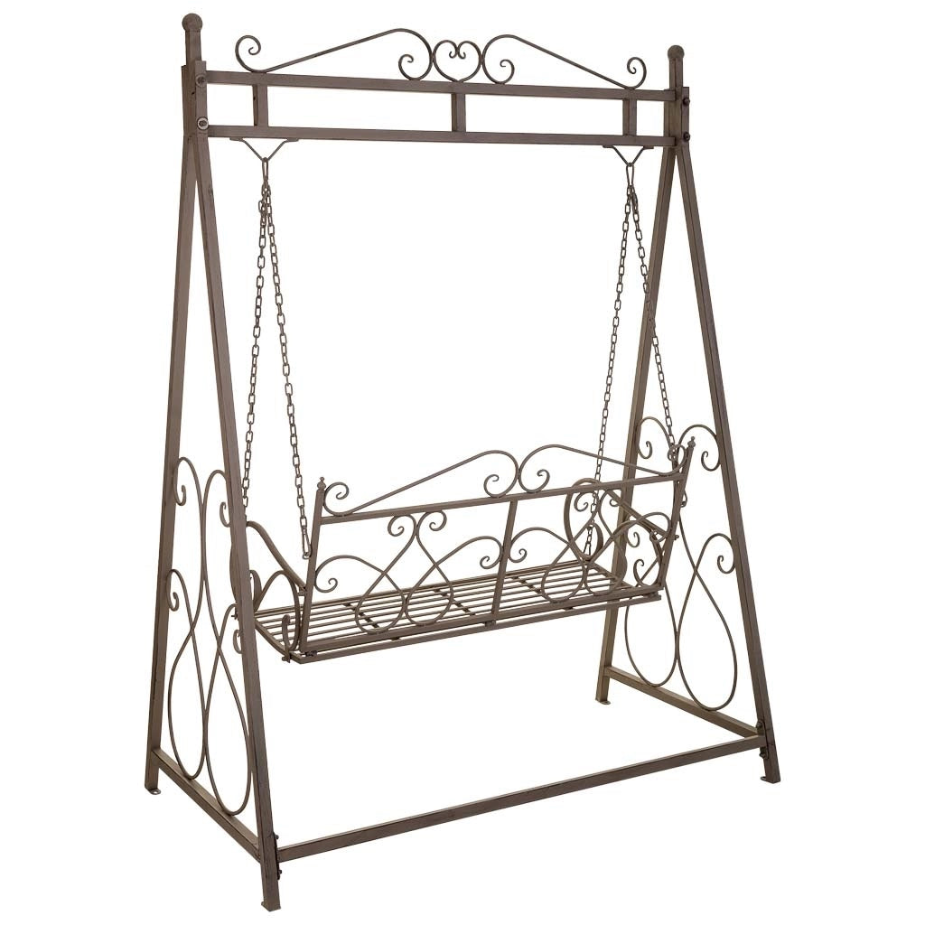 Altalena in ferro battuto nero 161x90x214h cm