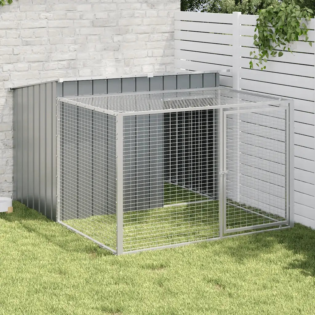 Cuccia per cani con recinto antracite 153x194x110 cm in acciaio zincato CFW2155596