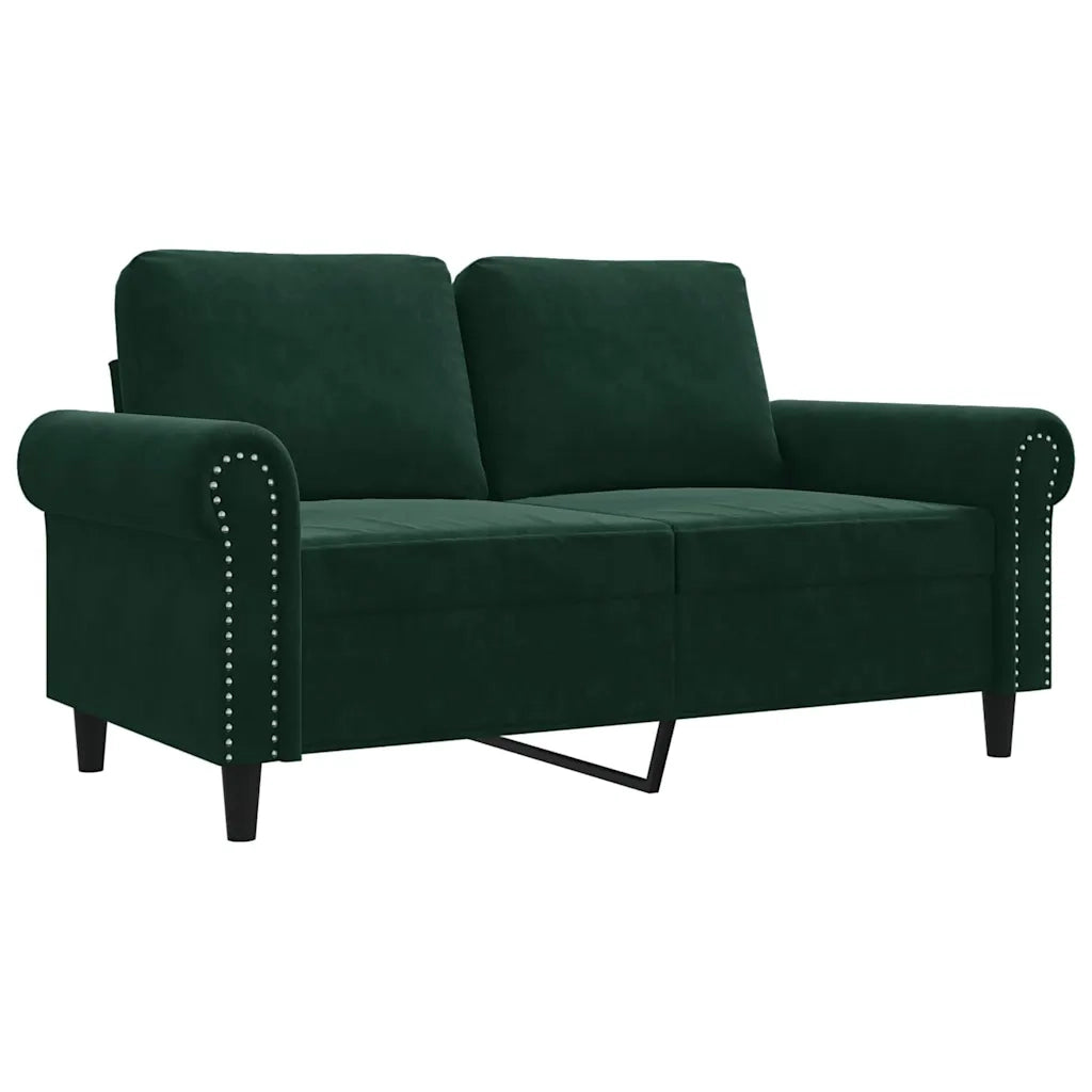 Divano a 2 Posti Verde Scuro 120 cm in Velluto 359521