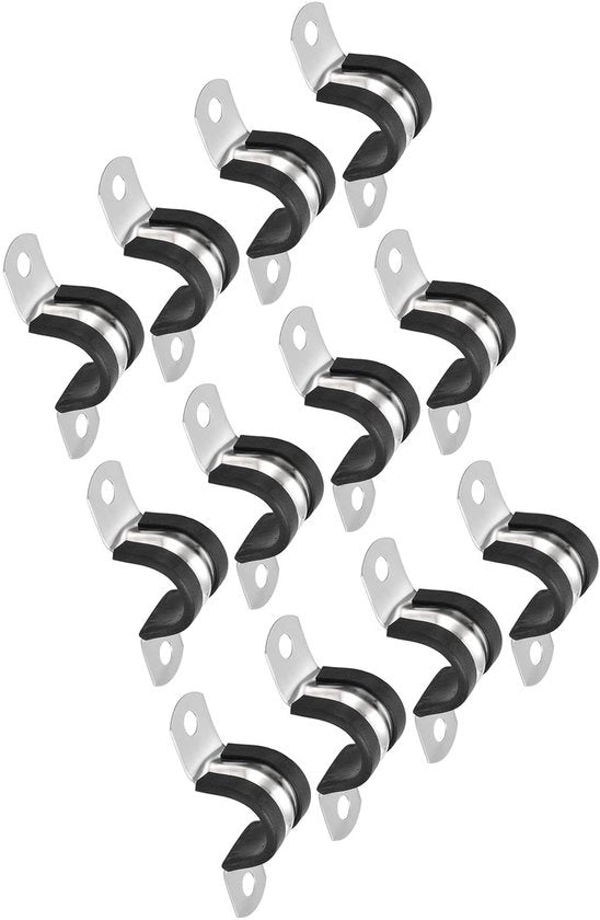 Fermo Cavo a U 20 mm - Acciaio Inox/Rubber - Resistente/Corrosione - Per Fissaggio Tubi - Fermo Sonda