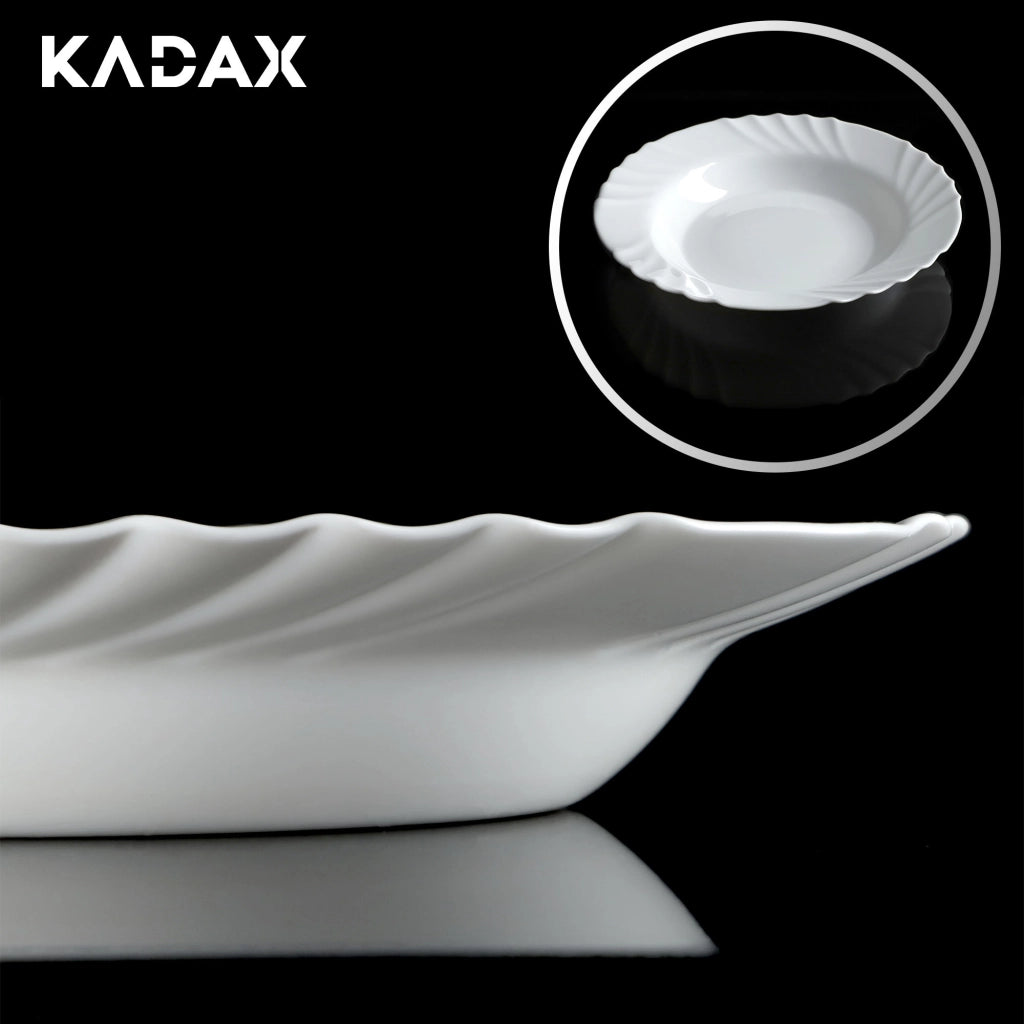 Set di stoviglie KADAX da 18 piatti, colore bianco
