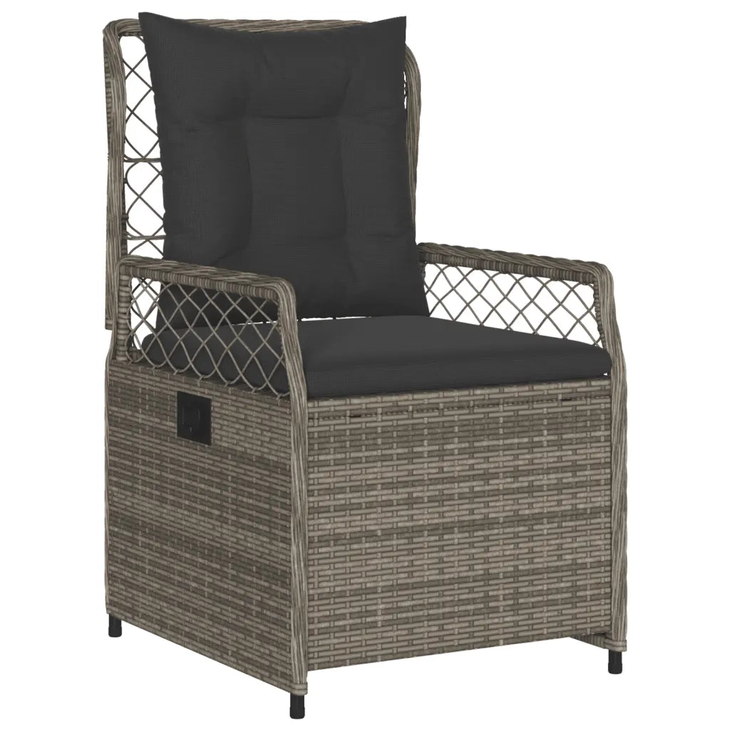 Set da Pranzo da Giardino 3 pz con Cuscini in Polyrattan Grigio 3262992