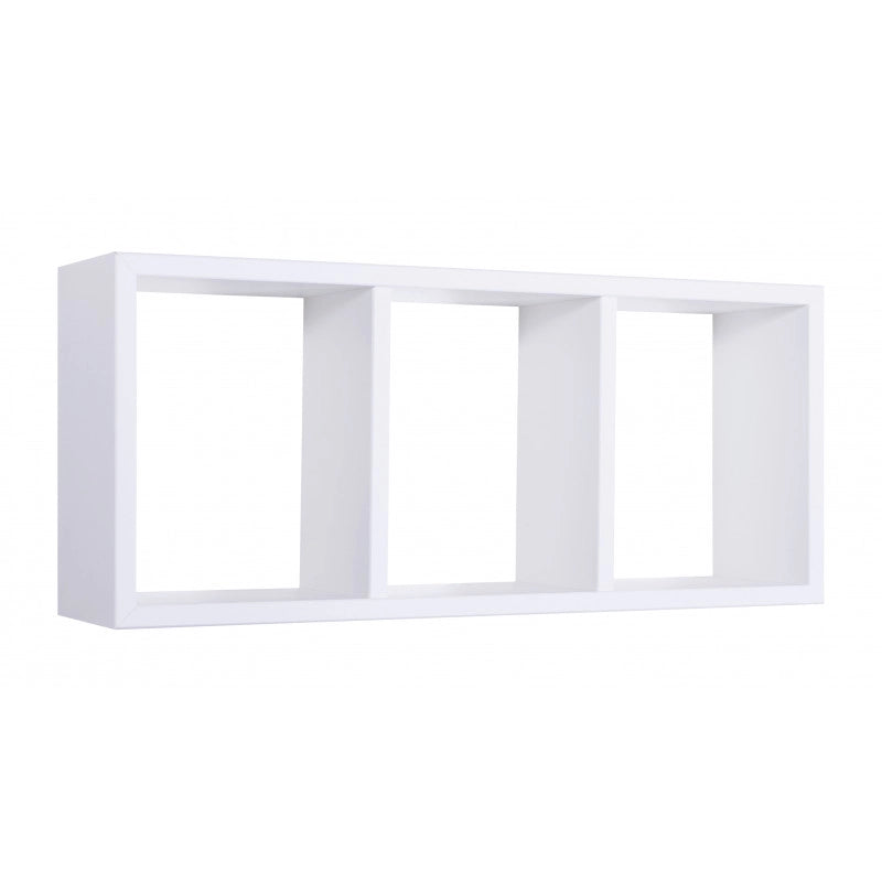 Mensola 3 Scomparti da Parete Rettangolare Moderna Bianco 70x15,5x30h