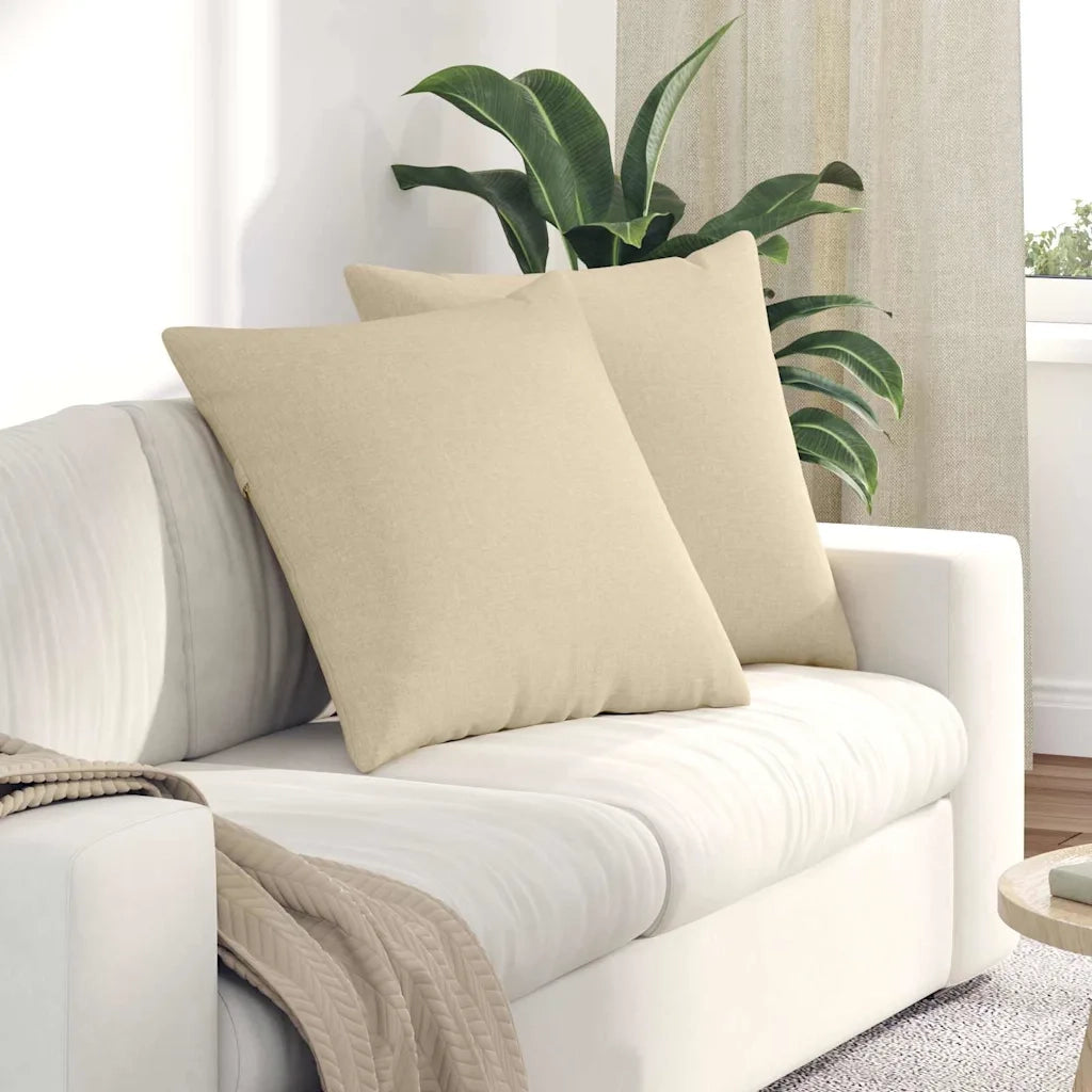 Cuscini da Divano 2 pcs Crema 80 x 80 cm Tessuto 42014047