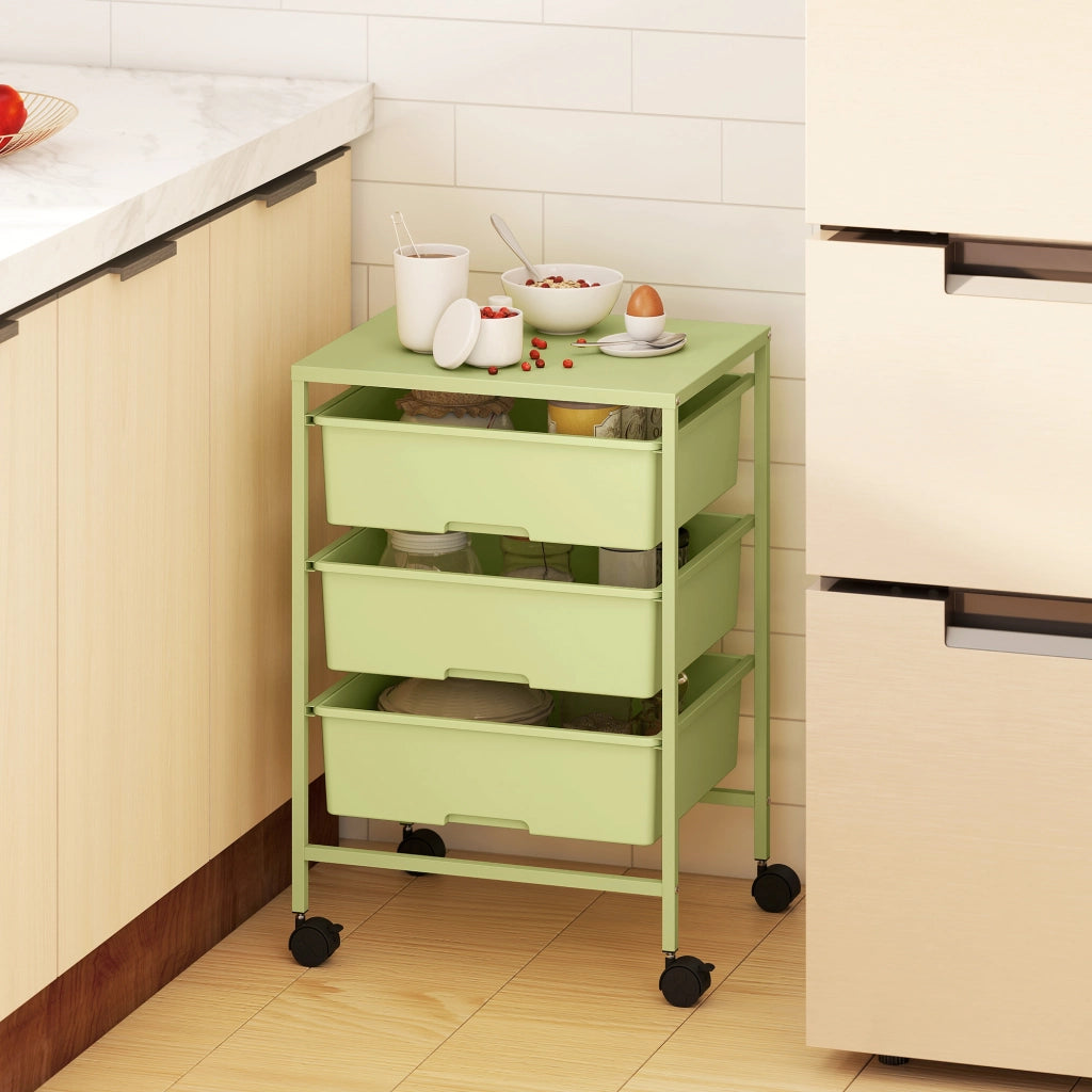 Carrello Multilivello con Cestini ¨C Minimal ¨C Verde 40,8x33,5x60,5 cm