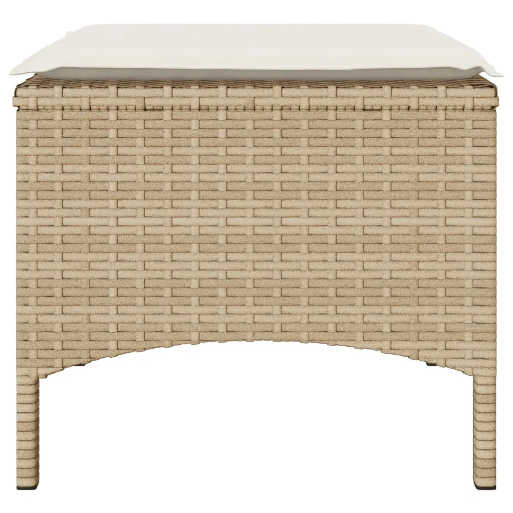 Divano Giardino 2 Posti con Tavolo e Sgabelli Beige Polyrattan 4003894
