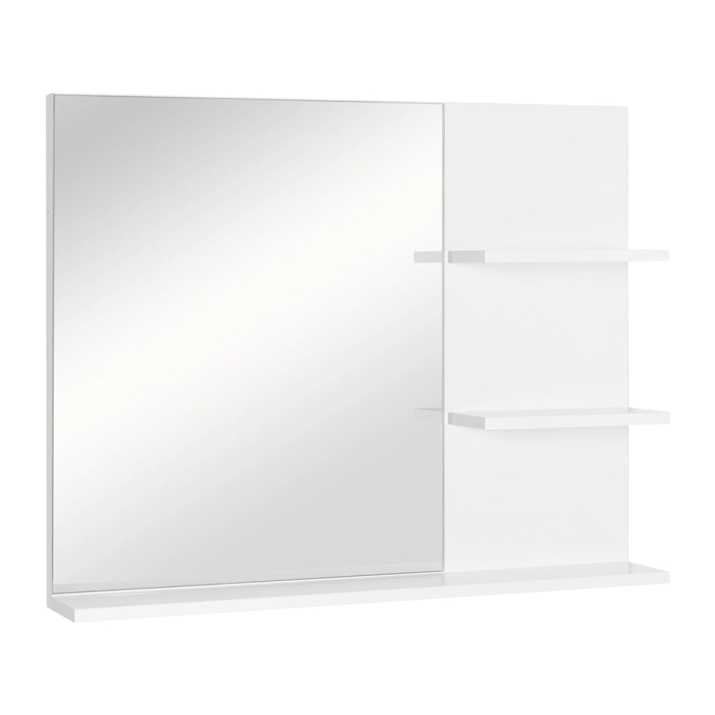 Specchio Bagno con Ripiani ¨C zephmum ¨C MDF Bianco 80x30x18