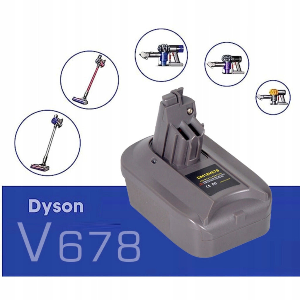 Adattatore di Ricambio per Batteria compatibile con Aspirapolvere Dyson V6 V7 V8 – Compatibile con Batterie Dewalt e