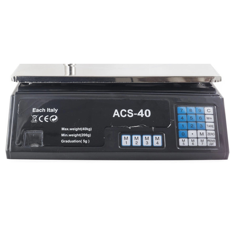 Trade Shop - Bilancia Digitale Elettronica 40 Kg Display Lcd Elettronico Fronte Retro Pesa -