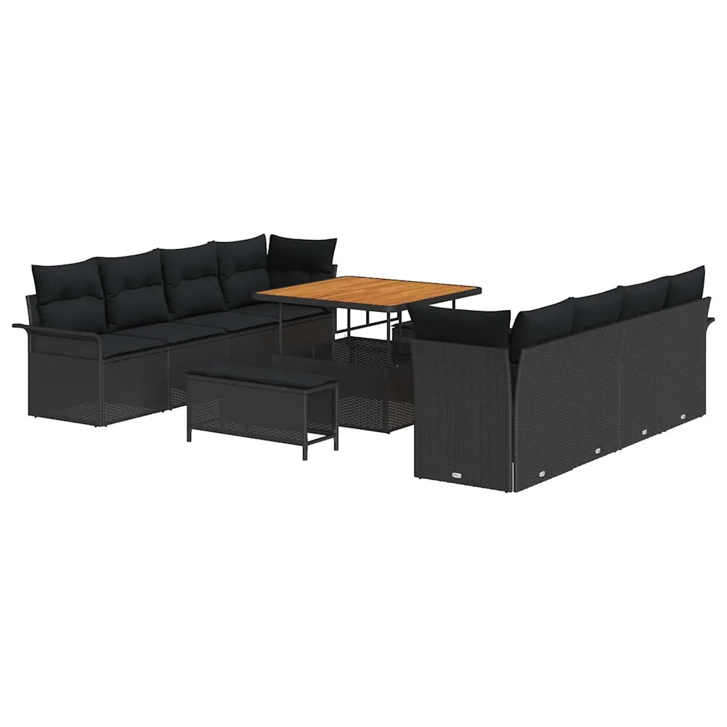 Set Divano da Giardino con cuscino Nero 100 x 100 x 71 cm 3364064