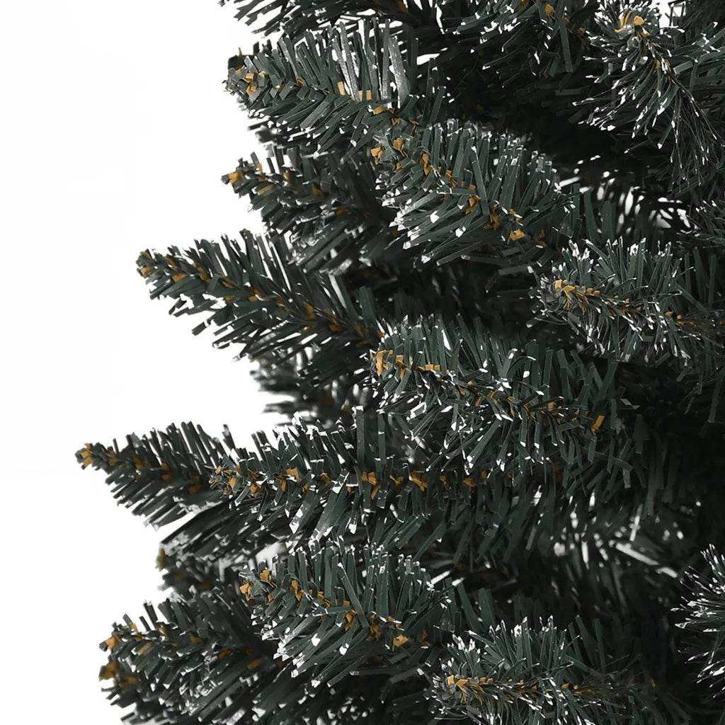 Albero di Natale Artificiale Sottile con Base Verde 120 cm PVC 345183