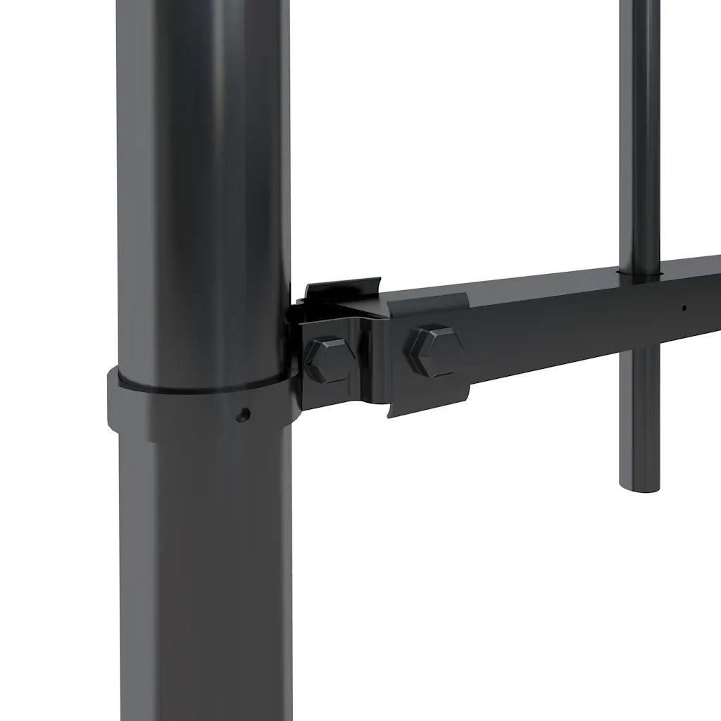 Recinzione da Giardino | Recinzione da cortile con Parte Superiore ad Anello in Acciaio 714,5x60 cm Nero