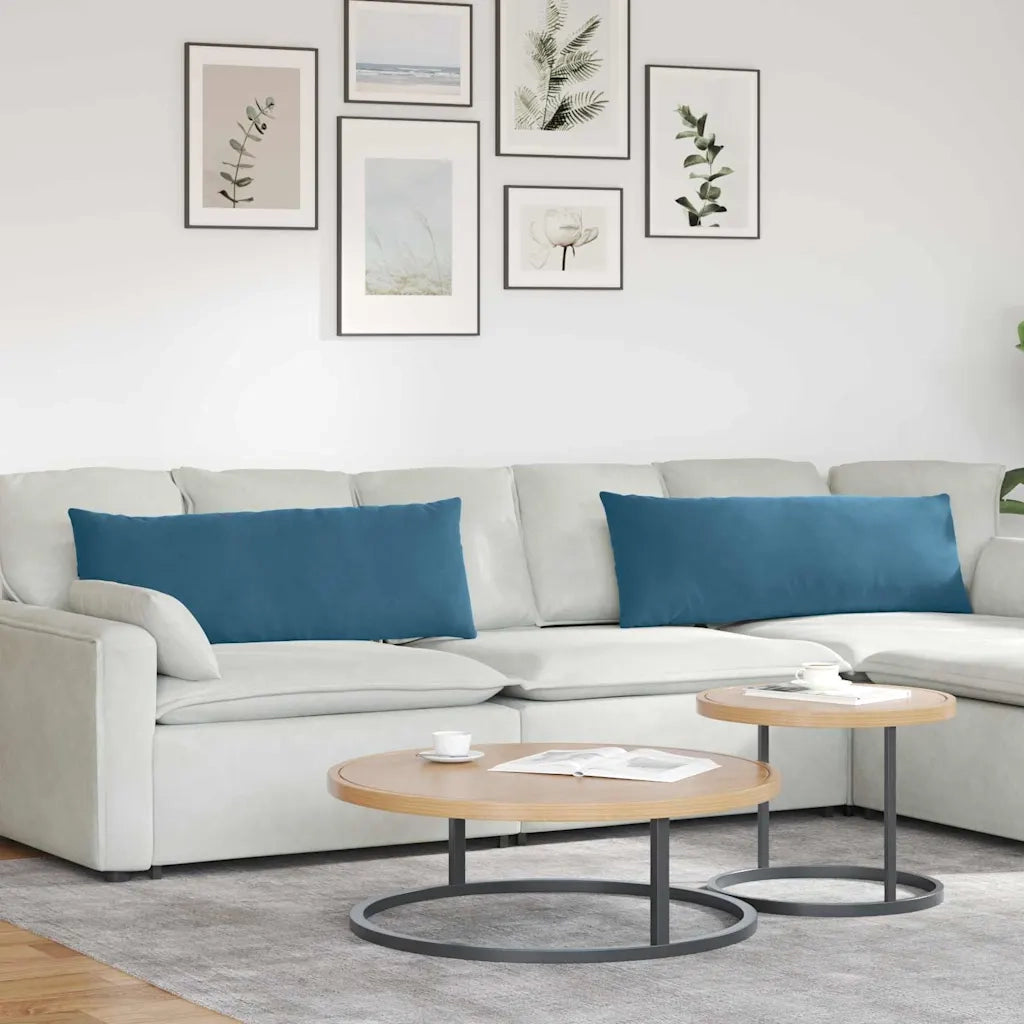 Cuscini da Divano 2 pcs Blu 120 x 40 cm Tessuto in Cords 42013798