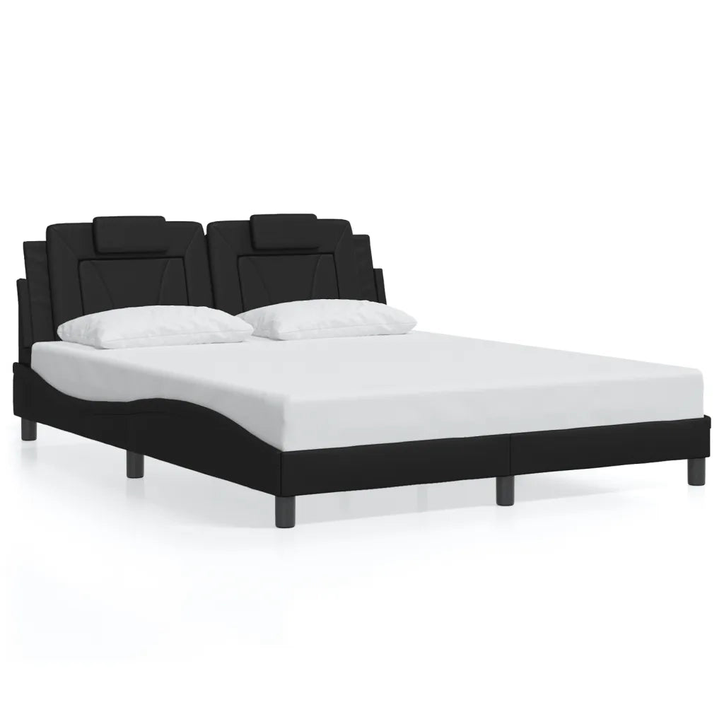 Giroletto Viana con LED senza Materasso Nero 160x200 cm