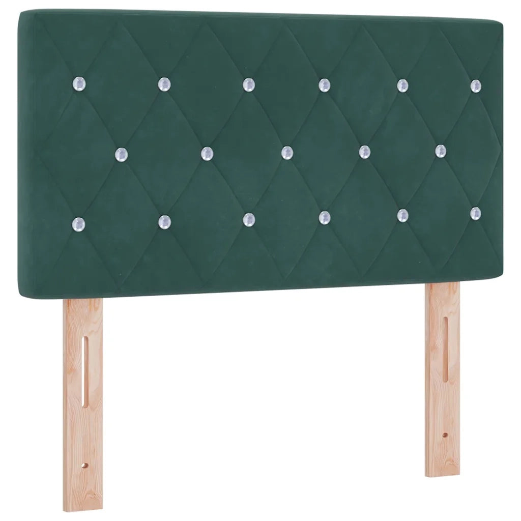 Letto a Sorgente LED con led Verde Scuro 80 x 200 cm Velluto