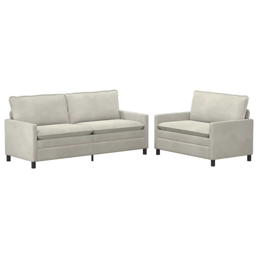 Set di divani 2 pcs Crema Velluto 3417134