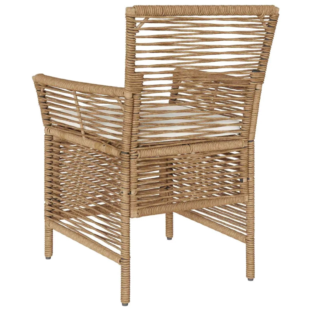 Sedia da giardino con cuscino 2 pz | Sedie da Esterno Beige e Crema polyrattan