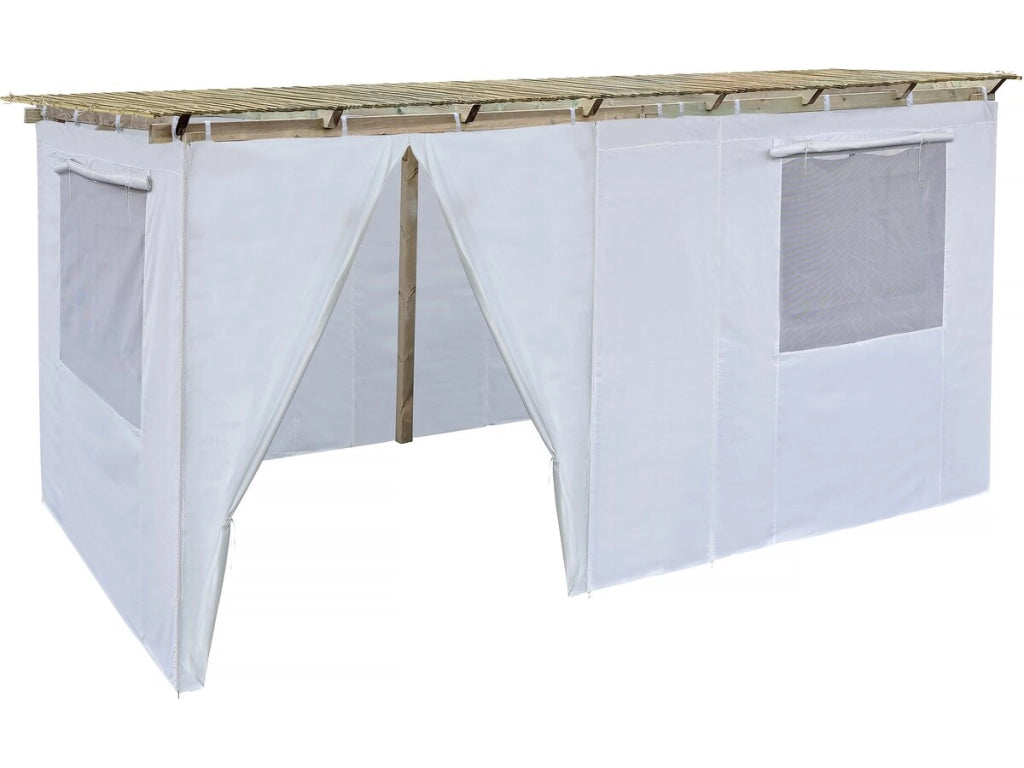 Sukkah in legno 3 x 5 m con tessuto - Kosher lemaehadrin - Skhah Non incluso