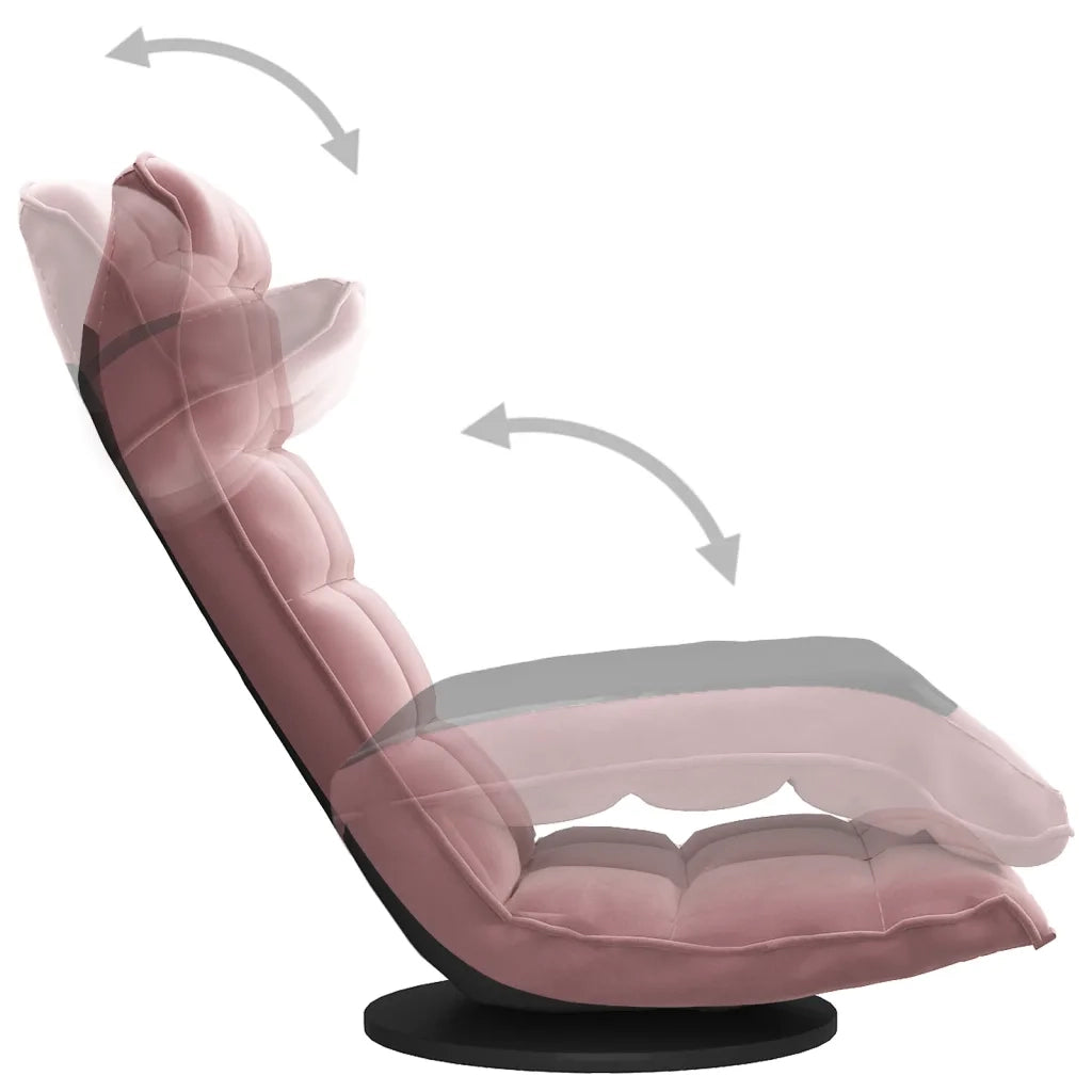 Sedia da Pavimento Girevole Rosa in Velluto CFW3607902
